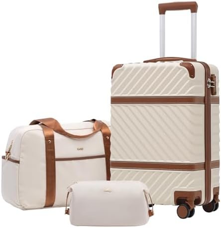 Coolife Luggage Set Suitcase Carry On Luggage PC Hardshell Luggage TSA Lock Spinner Wheels Telescopic Handle