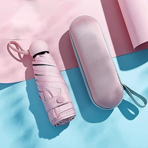 Travel Umbrella, Small Compact Portable Umbrella for Sun and Rain, Windproof Parasol with 99% UV Protection, Bag Pocket Lightweight Mini Umbrella with Case for Women Men, Light Pink - Image 9