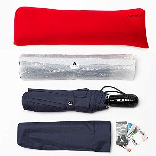 Large Umbrella Windproof 54 Inch Folds Into Portable Travel Size - Big Enough To Comfortably Fit In 2 Adults - Auto Open Close and Patented Vortex System For Superior Safety And Durability (Black) - Image 7