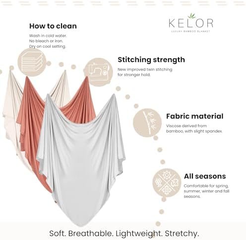 Luxury Viscose derived from Bamboo Wrap Blanket - Stretchy, Lightweight Soft & Breathable - Cooling Viscose with Spandex, Versatile Travel Blanket - Shawl (Grounded Gray, Single-Sided) - Image 6