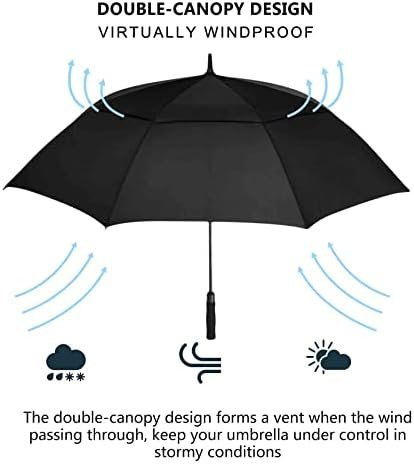 MRTLLOA 54/62/68/72 Inch Automatic Open Golf Umbrella, Extra Large Oversize Double Canopy Vented Windproof Waterproof Stick Umbrellas for Rain - Image 4