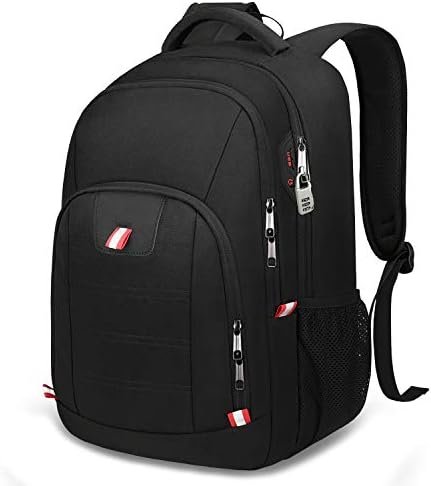 Della Gao Laptop Backpack, Business Travel Backpack with USB Charging Slit for Men Womens, Anti Theft Water Resistant Computer Backpack Fits 15 Inch Laptop and Notebook, Black