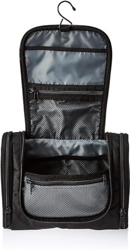 Amazon Basics Hanging, Travel Toiletry Bag Organizer, Shower Dopp Kit, Black - Image 2