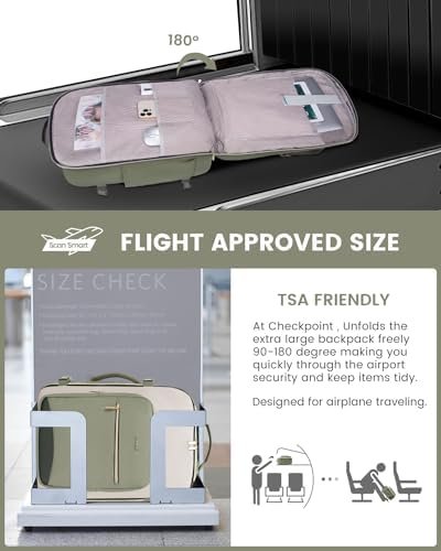 LOVEVOOK 40L Travel Backpack for Women & Men, Large Carry on Backpack for Airplanes with 3 Packing Cubes, TSA Personal Item Travel Bag fits 17" Laptop, Waterproof Travel Essentials Airline Approved - Image 2