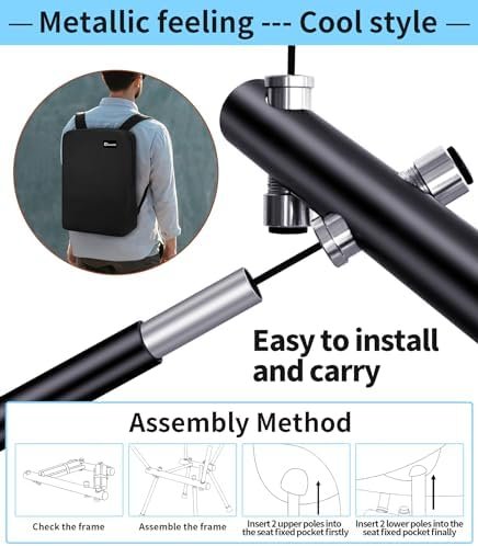 Camping Chair, Patented for Invention, Backpack, Compact Portable Folding Chair, Outdoor Camp, Lawn, Beach Chair with Side Pocket, Lightweight Hiking Chair Support 330LBS 003 (Ink) - Image 4