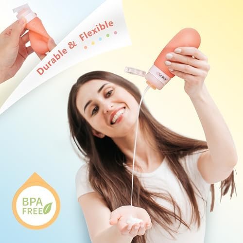 18 Pcs Travel Size Toiletries Set,Leak Proof Squeezable Silicone Travel Bottles for Shampoo and Conditioner,TSA Approved Travel Essentials Accessories,White Pack - Image 5