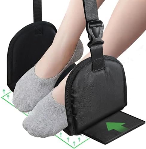 Airplane Foot Rest, Memory Foam Foot Hammock with Support Portable Travel Essentials, Under Desk Footrest/Long Flight Accessories to Relax Feet and Leg