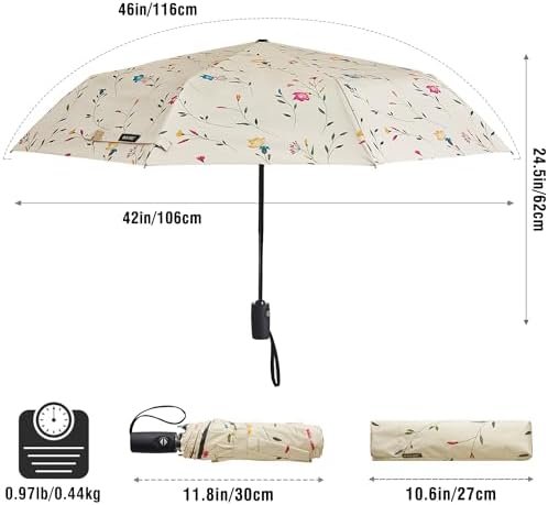 G4Free UPF 50+ UV Protection Large Travel Umbrella 42/46 Inch Auto Open Close Windproof Sun Blocking Umbrella - Image 3