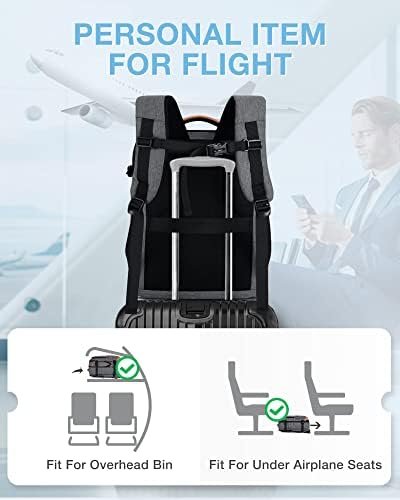 BAGSMART Compression Travel Backpack, 40L Expandable Airline Approved Carry On Backpack with Packing Cubes, Water Resistant Weekender Backpack Fits 17 Inch laptop, Luggage Daypack with Shoe Bag, Grey - Image 5