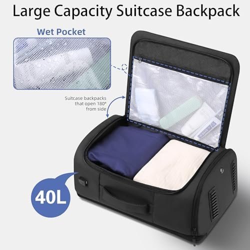 HOMIEE Travel Backpack 40L TSA Friendly Flight Approved Carry-on Luggage, Waterproof Business Computer Backpack Fits 17.3 Inch Laptop, Lightweight Weekender Bag with Shoe Compartment - Image 2
