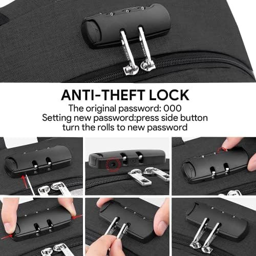 AMBOR Travel Laptop Backpack for Men, 15.6-17.3 inch Laptop Backpack for School, Anti Theft Business Work Backpack with USB Charging Port, Water Resistant College Computer Bag for Men & Women, Black - Image 3