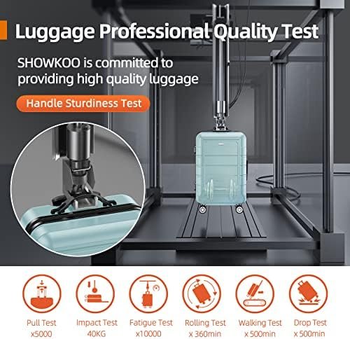 SHOWKOO Luggage Sets Expandable PC+ABS Durable Suitcase Double Wheels TSA Lock 5pcs Mint Green - Image 9