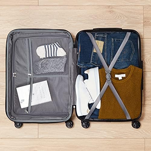 Amazon Basics Expandable Hardside Carry-On Luggage, Suitcase with Wheels, 21-Inch Spinner with Four Spinner Wheels and Scratch-Resistant Surface, Orange - Image 3