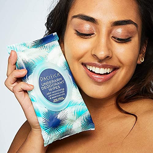 Pacifica Beauty, Coconut Milk & Essential Oils Underarm Deodorant Wipes, 30 Count, Remove Odor On-The-Go, Aluminum Free, Travel Friendly, Fresh Coconut Scent, 100% Vegan and Cruelty Free - Image 2