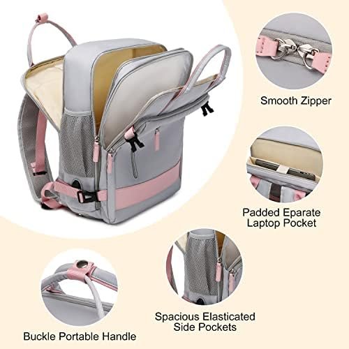 Large Travel Backpack for Women, 40L Carry On Backpack Airline Flight Approved with USB Charging Port Shoes Compartment, Personal Luggage Backpack Casual Daypack 15.6 Inch Laptop Backpack - Image 3