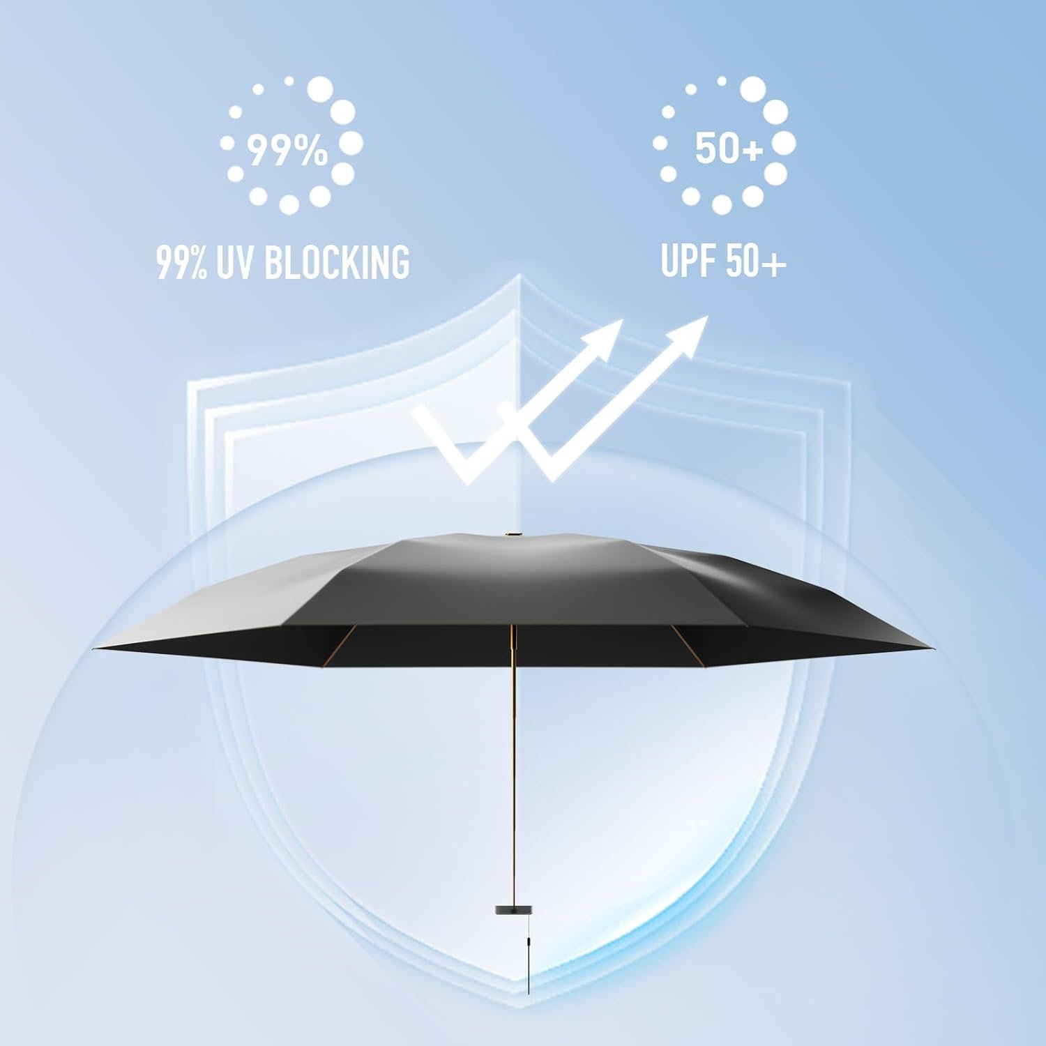 Travel Mini Compact Umbrella With Purse,Small Sun UV Umbrella Protection,UPF 50+ Micro Parasol Umbrella,Small & Lightweight umbrella,Umbrella for Girls,Kids,Women - Image 6
