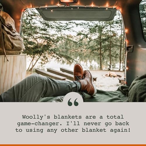 Woolly Mammoth Merino Wool Blanket - Large 66" x 90", 4LBS Camp Blanket | Throw for the Cabin, Cold Weather, Emergency, Dog Camping Gear, Hiking, Survival, Army, Outside, Outdoors – Hunter Green - Image 5