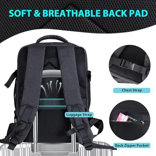 Carry On Backpack Large Travel Backpack fits 17inch Laptop Flight Approved Carry On Bag for Men Women Luggage Daypack - Image 7