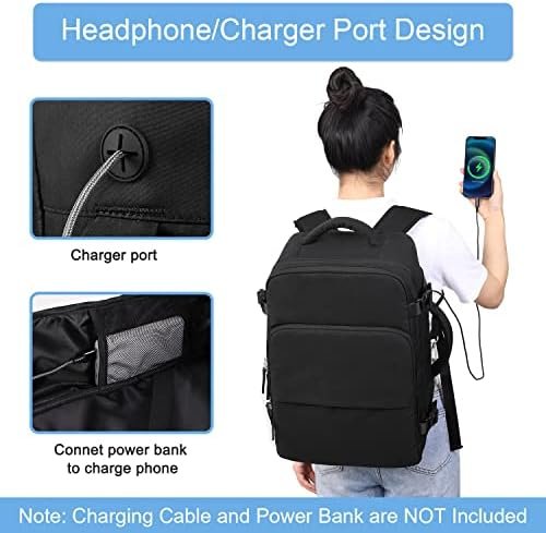 Hanples Unisex Laptop Backpack, Black, 16 Inch Laptop and iPad Compartment, Suitable for Air Travel - Image 6