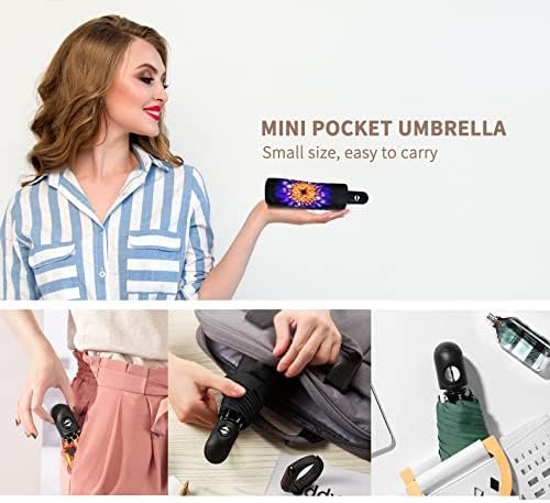 SIEPASA Automatic Travel Compact Umbrella-Small Folding Umbrellas for Rain, Lightweight Small Portable Umbrella, Small Sun & Rain Windproof Umbrella, on the go umbrella.(Camellia Flower) - Image 7