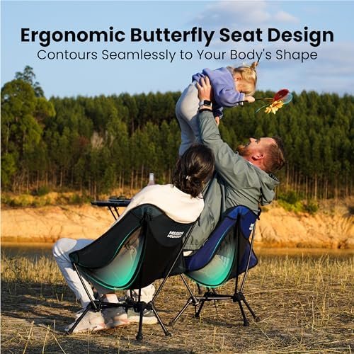 UltraPort 1-CinchLock Compact Camping Chair, Lightweight Camp Chair, Backpacking Portable Chair for Camping, Hiking, Anti-Sinking, One-Click Setup, U-Shaped Arc Design - Black - Image 7