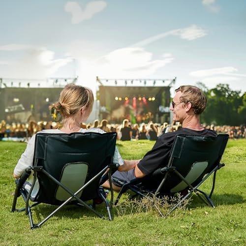 PORTAL Beach Camping Folding Chairs for Adults Low Portable Chair with Cup Holder High Mesh Back for Outdoor Lawn Sand Travel Festival Concert, 300LBS - Image 7