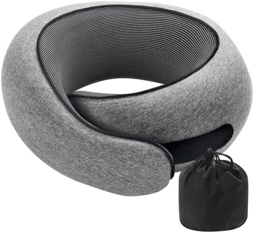 Travel Pillow, Neck Travel Pillow, Memory Foam Neck Travel Pillow, for Airplane Sleeping Neck Support,A Versatile and Exquisite Neck Pillow (Gray)