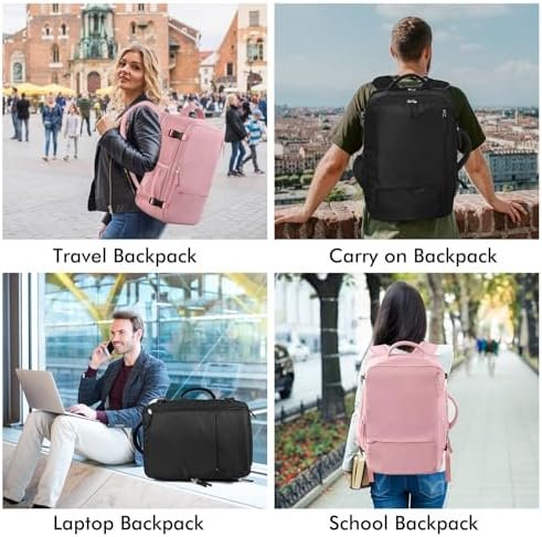 Travel Backpack for Men Women, Large Carry On Backpack, Personal Item Bag Airline Approved, Laptop Backpack 17.3 inch, Business Work Gym Weekender Bag, Black - Image 7