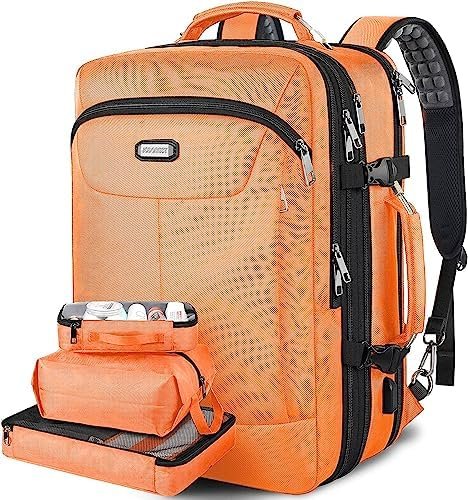Carry on Backpack, Extra Large 45L Expandable Airline Approved Travel Backpacks with 3 Packing Cubes for Women Men