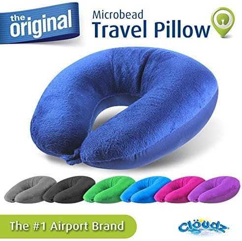 Cloudz Microbead Travel Neck Pillow - Blue - Image 8