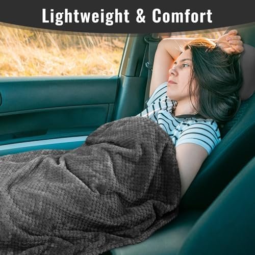 Travel Pillow Blanket Set-3 in 1 Travel Pillow Memory Foam, Soft Travel Blanket Airplane Compact with Bag, Inner Pillowcase, Hand Luggage Belts and Backpack Clip, for Plane Car, Grey - Image 7