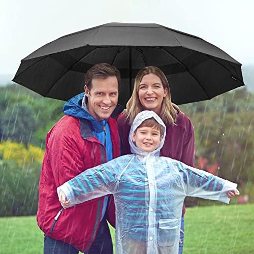 G4Free 46/54/62 Inch Large Compact Golf Umbrella Windproof 10 Ribs Reverse Travel Umbrella for Rain Double Canopy Vented Umbrella Automatic Open Close - Image 7