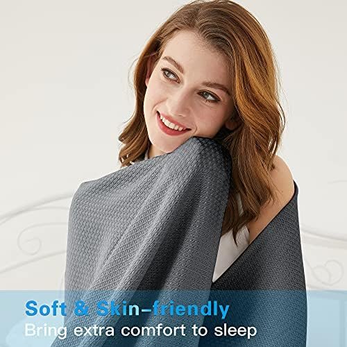 AmyHomie Cooling Blanket, 100% Rayon Derived from Bamboo, Cool Summer Blanket for Hot Sleepers, Soft Comfy Lightweight Blankets for All Seasons(Dark Gray, 79×91in) - Image 5