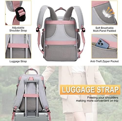 Large Travel Backpack for Women, 40L Carry On Backpack Airline Flight Approved with USB Charging Port Shoes Compartment, Personal Luggage Backpack Casual Daypack 15.6 Inch Laptop Backpack - Image 6