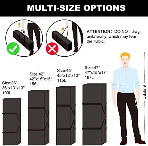 Sports Duffle Bag - Extra Large Travel Duffel Luggage Bag with Upgrade Zipper, Sturdy & Water Resistant, Black (Black 47inch) - Image 6