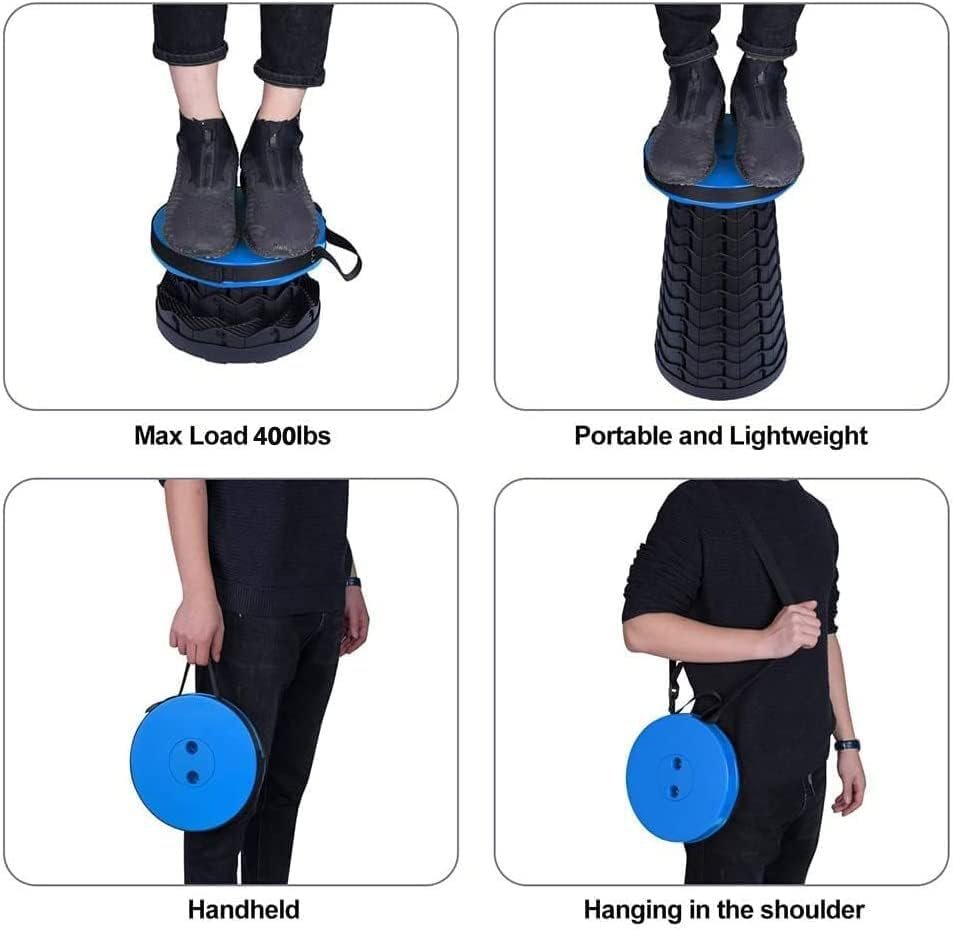 Fishboy Upgraded Collapsible Stool, 400lbs Max Weight, Lightweight But Sturdy, Portable Retractable Folding Telescoping Foldable Camping Stool for Adults Outdoor Fishing Hiking Travel BBQ - Image 5