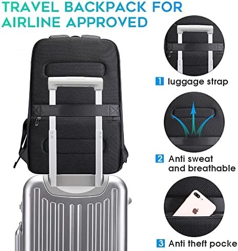 BANGE Business Smart Backpack Waterproof fit 15.6 Inch Laptop Backpack with USB Charging Port,Travel Durable Backpack - Image 4