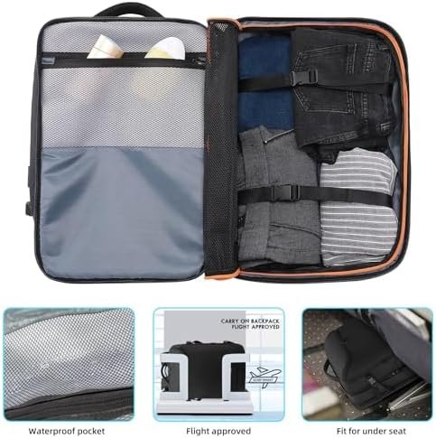 Travel Carry on Backpack 50L Expandable Flight Approved Backpacks 17.3 inch Laptop and USB Charging Port bags Water Resistant Business Back Pack for Women & Men - Image 3