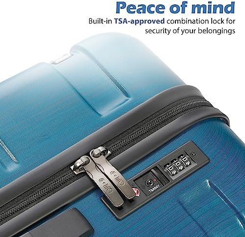 Coolife Luggage Expandable(only 28") Suitcase PC+ABS Spinner Built-In TSA lock 20in 24in 28in Carry on (Charcoal., M(24in).) - Image 3