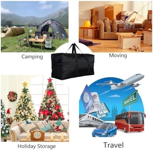 Extra Large Storage Duffle Bag with Zippers and Handles, Big Foldable Duffle Bag for Travel - Image 6