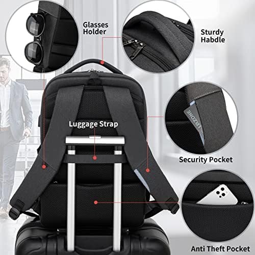 DUSLANG 17 Inch Laptop Backpack for Travel Water Resistant College Backpack for Men/Women Laptop Bag with USB Charging Port,Black - Image 7