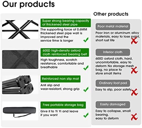 Damei century Portable Camping Chairs Enjoy The Outdoors with a Versatile Folding Chair, Sports Chair, Outdoor Chair & Lawn Chair, Black - Image 6
