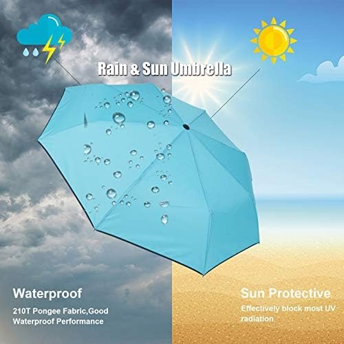 Factory Outlet Automatic Open Close Portable Lightweight Travel Umbrella Parasol Outdoor Sun & Rain All Weather Umbrella (Sky Blue) - Image 2
