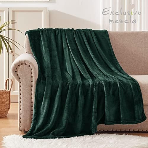 Exclusivo Mezcla Extra Large Fleece Throw Blanket for Couch, Sofa, 300GSM Super Soft and Warm Blankets, Forest Green Throw All Season Use, Cozy, Plush, Lightweight, 50x70 Inches - Image 4