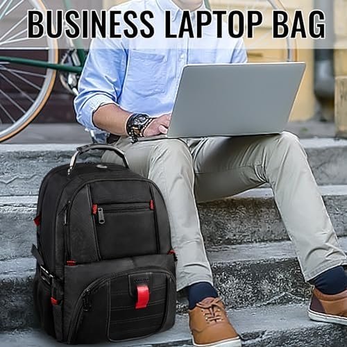 YOREPEK Travel Backpack, Extra Large 50L Laptop Backpacks for Men Women, Water Resistant College Backpacks Airline Approved Business Work Bag with USB Charging Port Fits 17 Inch Computer, Black - Image 4
