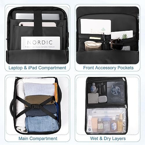 Travel Backpack for Men Women, Personal Item Travel Bag with Multi-Pockets, Airline Approved Carry on Backpack Fits 16inch Laptop, Waterproof Casual Backpack for College,Travel, Work - Image 5