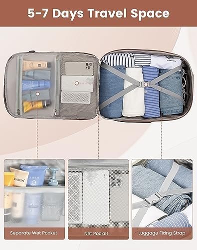 LOVEVOOK Large Travel Backpack for Women & Men, 40L Carry on Backpack for Airplanes, TSA Personal Item Travel Bag fits 17" Laptop, Waterproof Travel Essentials Airline Approved with 3 Packing Cubes - Image 9