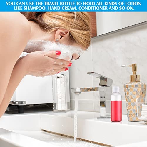 100 Pcs 3.4oz Small Travel Bottles Plastic Empty Squeeze Bottle Transparent Refillable Shampoo Travel Container with 5 Funnel for Liquids Cream Travel Size Liquid Cosmetics(Clear) - Image 5