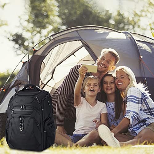KROSER TSA Friendly Travel Laptop Backpack 18.4 inch XXXL Gaming Backpack Water-Repellent College Daypack Business Backpack with RFID Pockets & USB Port for Men/Women-Black - Image 6