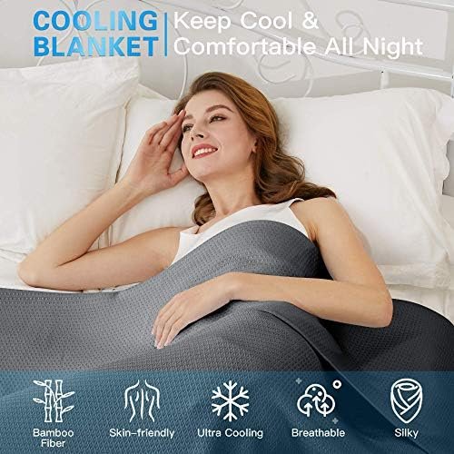 AmyHomie Cooling Blanket, 100% Rayon Derived from Bamboo, Cool Summer Blanket for Hot Sleepers, Soft Comfy Lightweight Blankets for All Seasons(Dark Gray, 79×91in) - Image 3